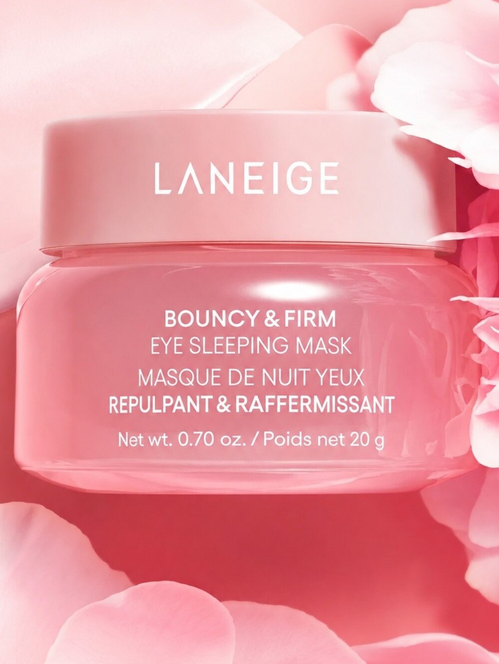LANEIGE Bouncy Overnight Eye Sleeping Mask Peptides Niacinamide Caffeine